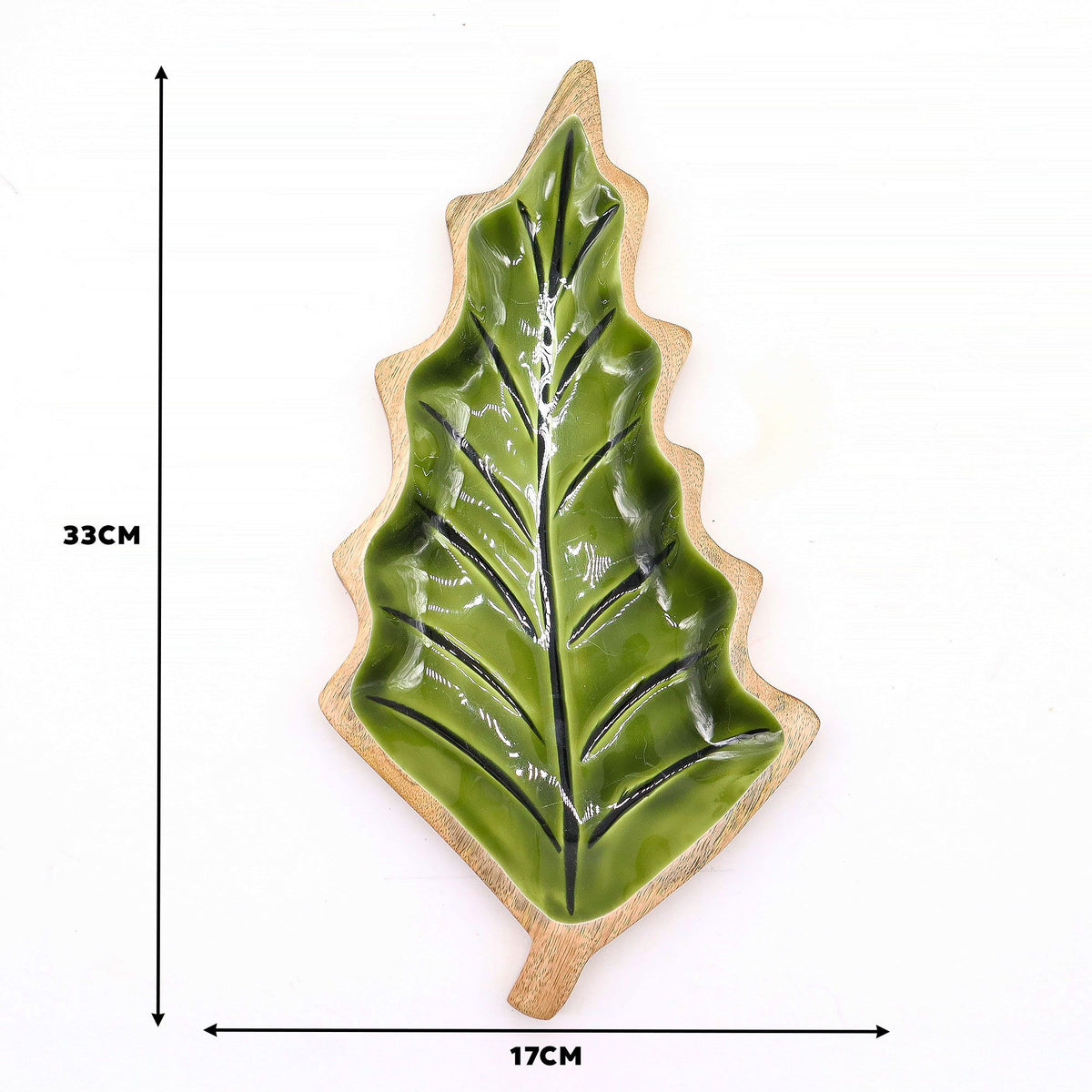 Emaillierte Schale in Blattform – 33 x 17 cm