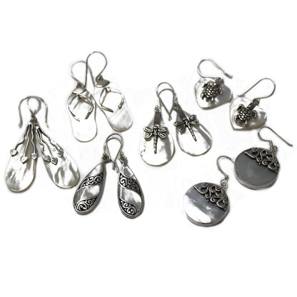 Ohrringe aus Muschel und Silber – Klassische Scheibe – Perlmutt (MOP)