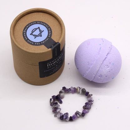 Badebombe mit Amethyst-Armband
