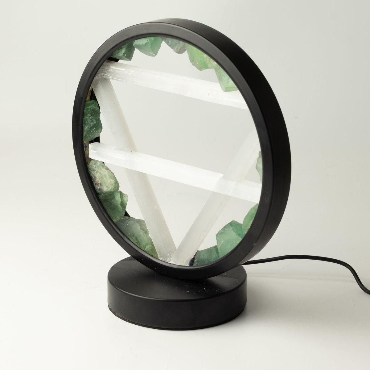 Dekorative Leuchte Halo – Aventurin und Selenit · Erde