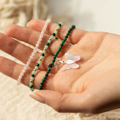 Set mit 3 Mineralienarmbändern „Nymphe – Waldgeschichte“