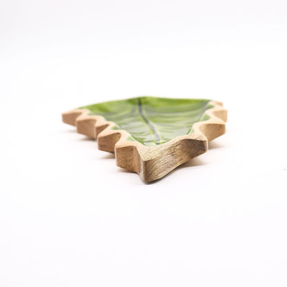 Emaillierte Schale in Blattform – 33 x 17 cm