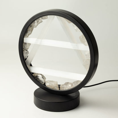 Dekorative Leuchte Halo – Kristall und Selenit · Luft