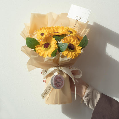 Großer Sonnenblumenstrauß + Geschenkkarte