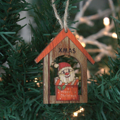 2er-Pack Weihnachtsdekorationen aus Holz – Weihnachtsmanngeschenk