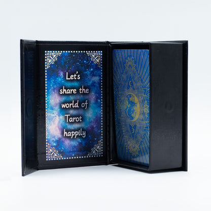 Mondgesicht-Tarotkarten mit Anleitung – Blau