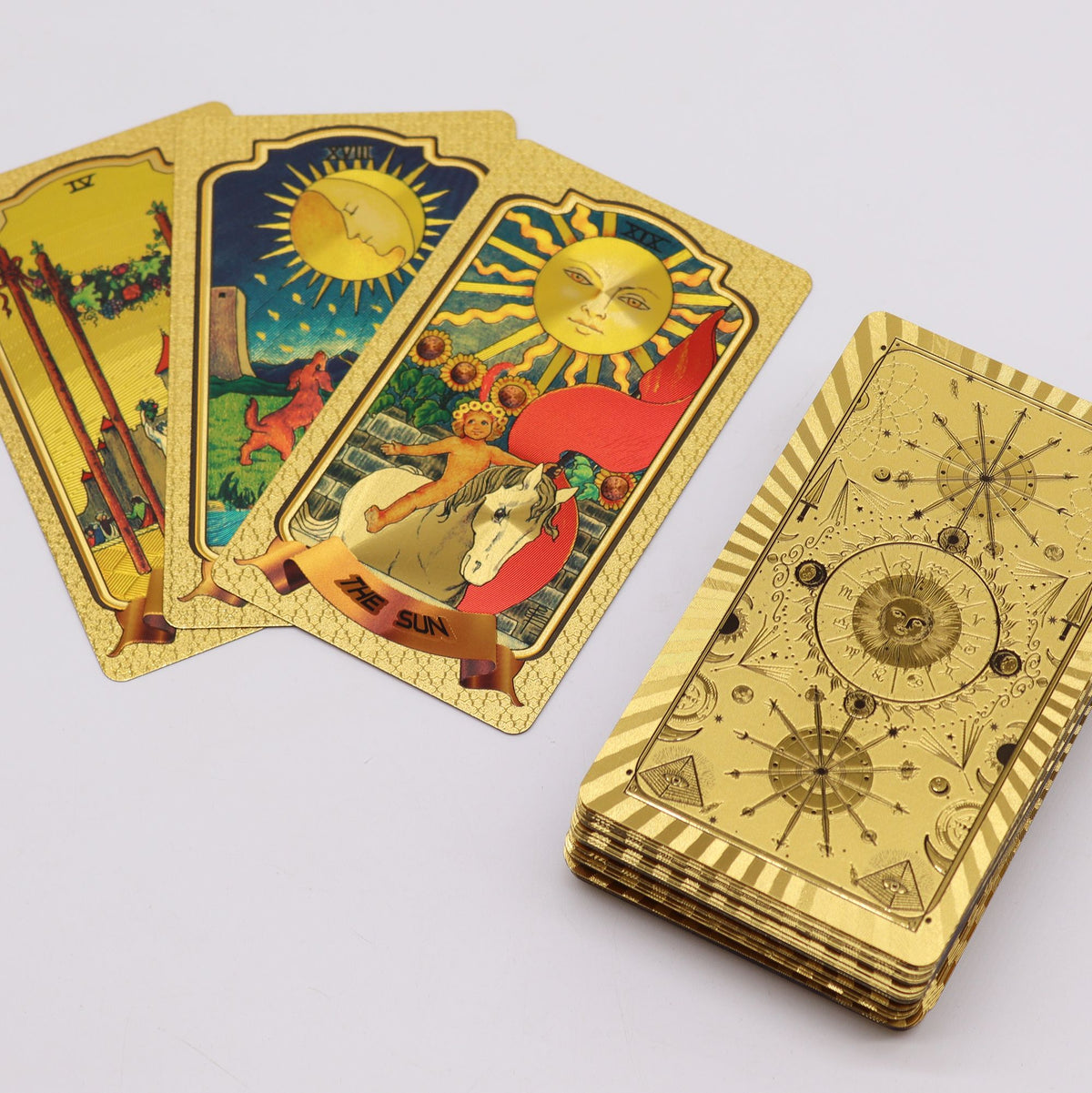 Set goldener Tarotkarten