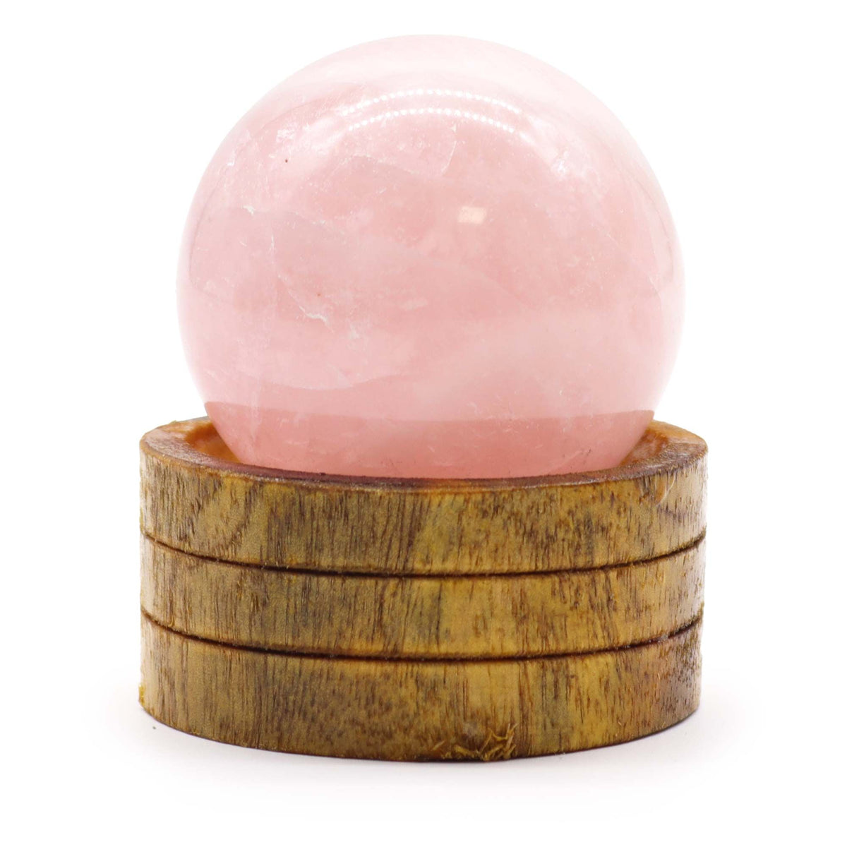 Mineralkugel mit Ständer – Rosenquarz, 50 mm