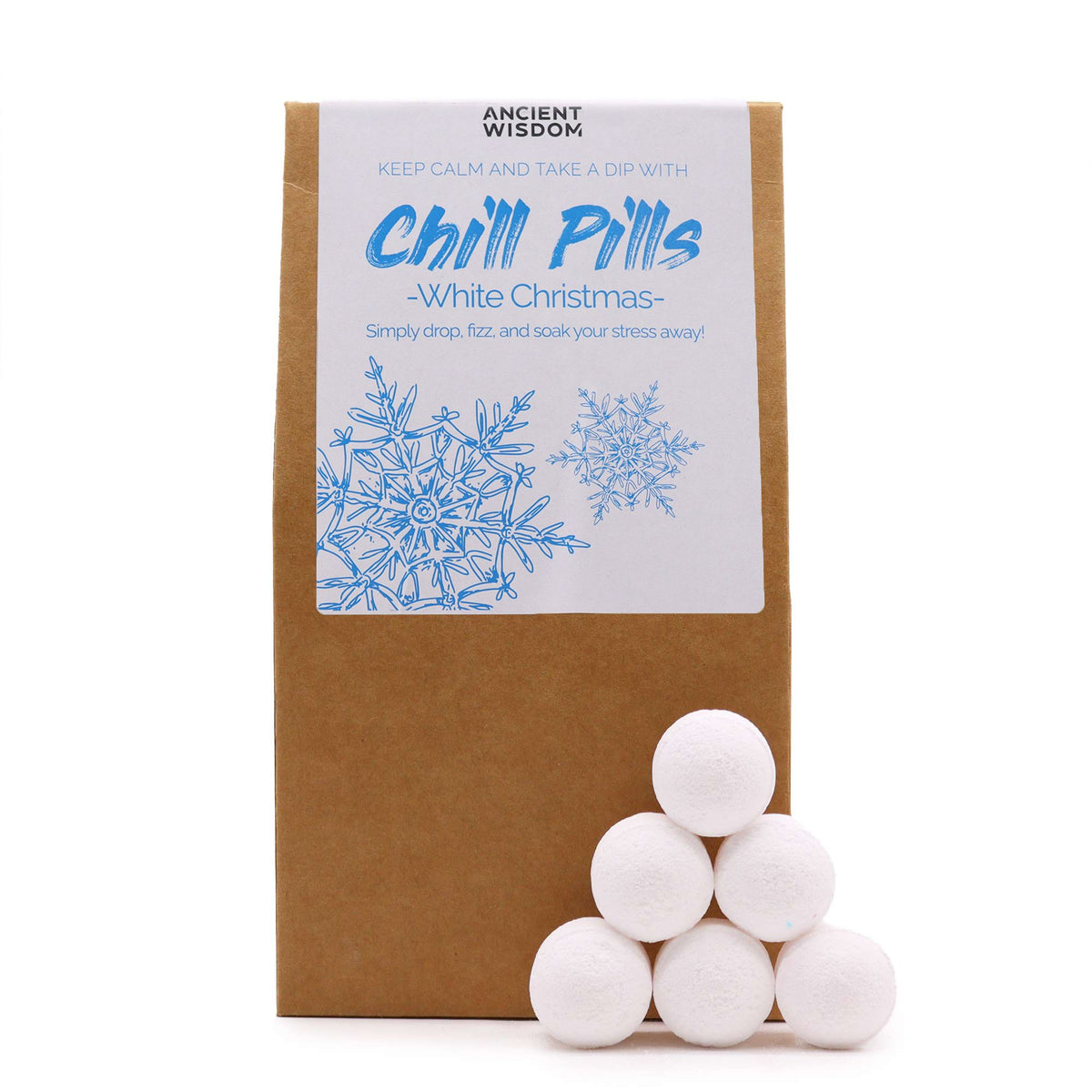 Chill Pills Badeschaum Geschenkpackung – Weiße Weihnachten, 350 g