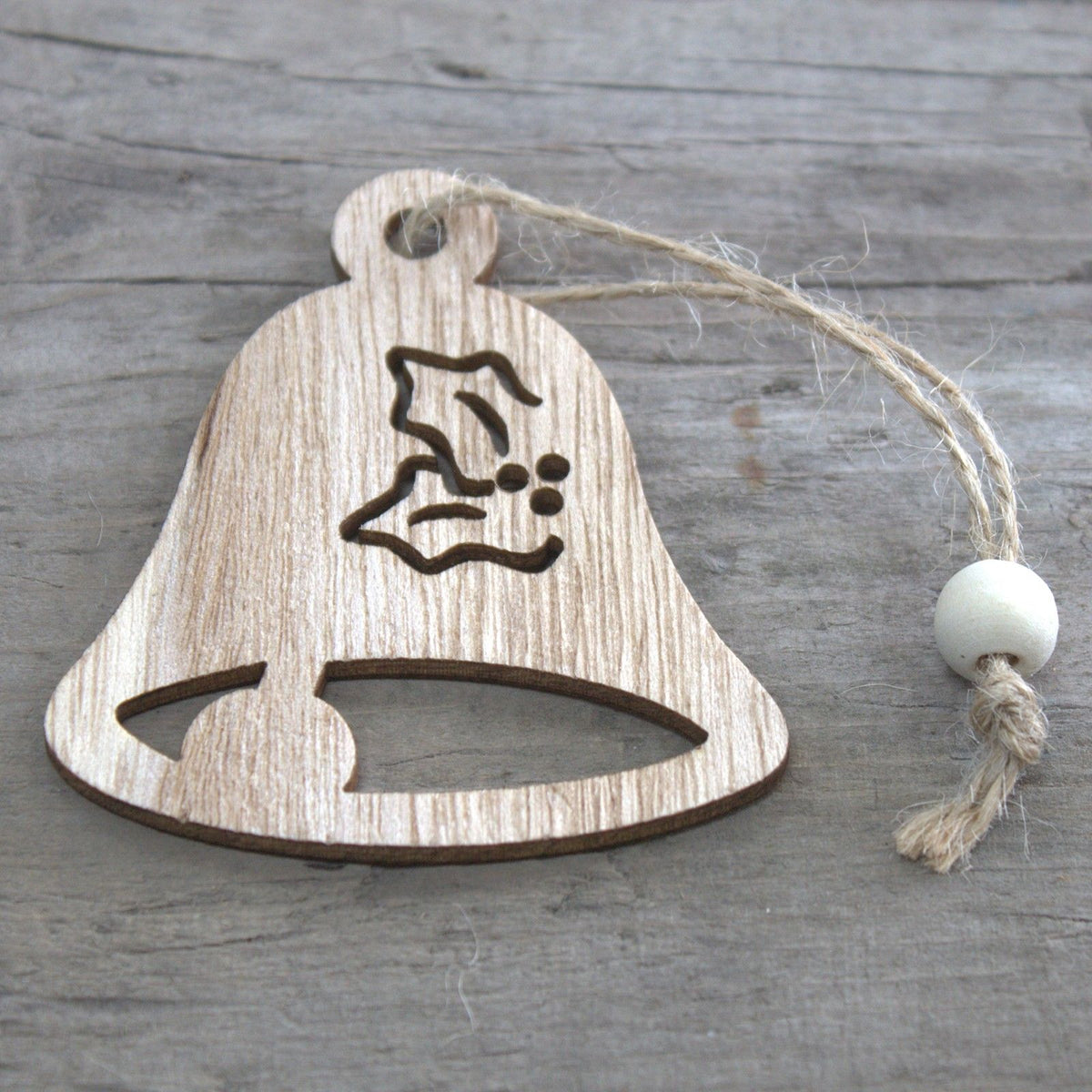 3er-Pack Weihnachtsdeko aus Holz – Glocke