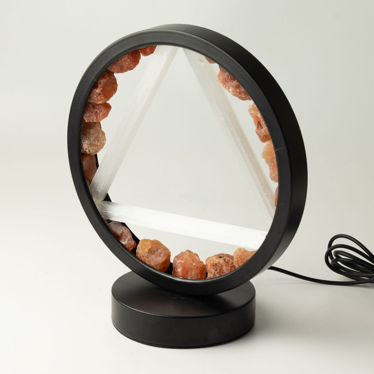 Dekorative Lampe Halo – Karneol und Selenit · Feuer