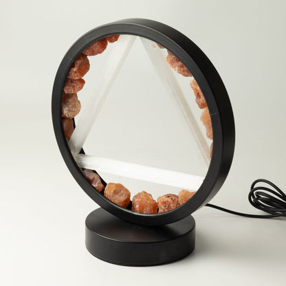 Dekorative Lampe Halo – Karneol und Selenit · Feuer