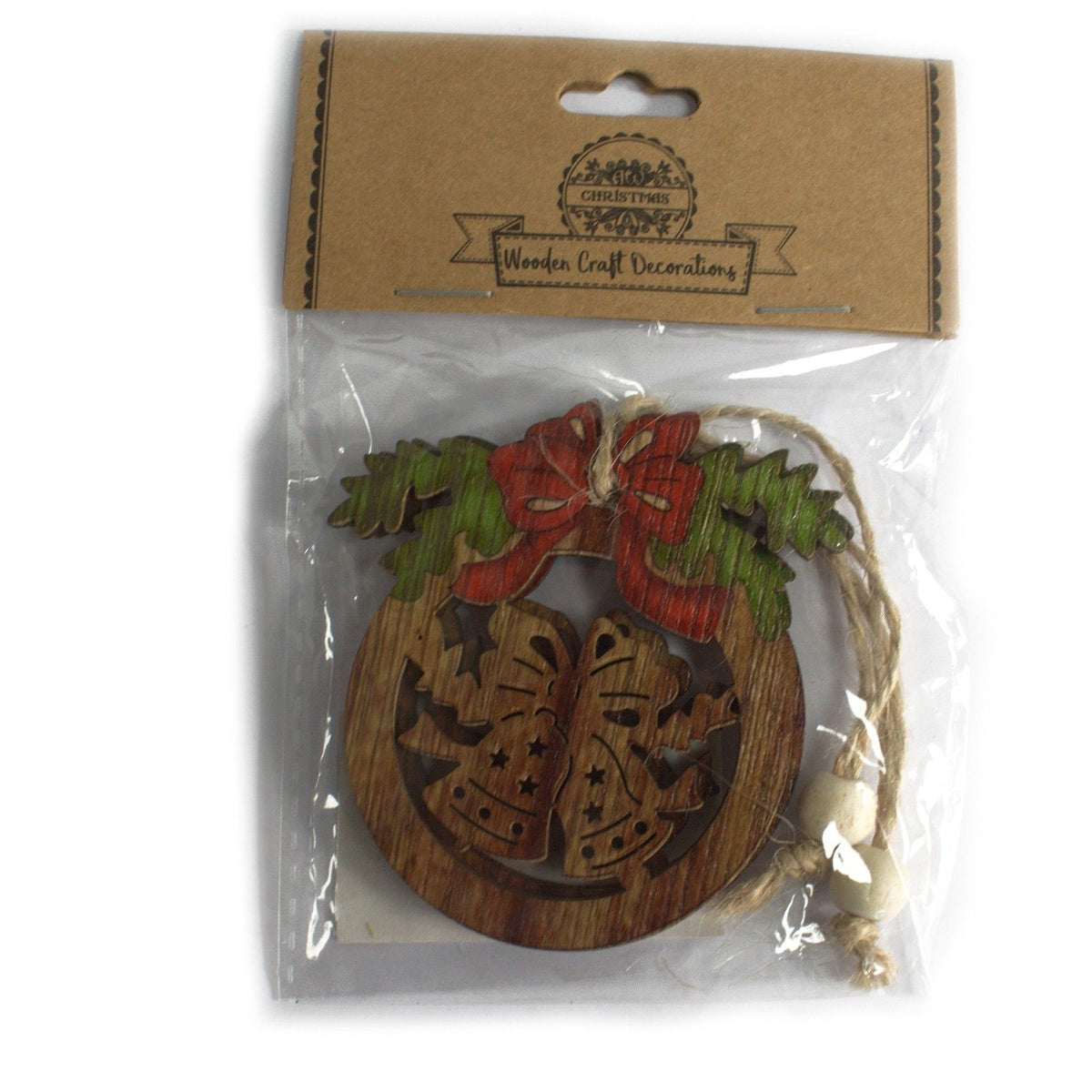 2er-Packung hölzerne Weihnachtsdekorationen – Schneeflocke & Schneemann