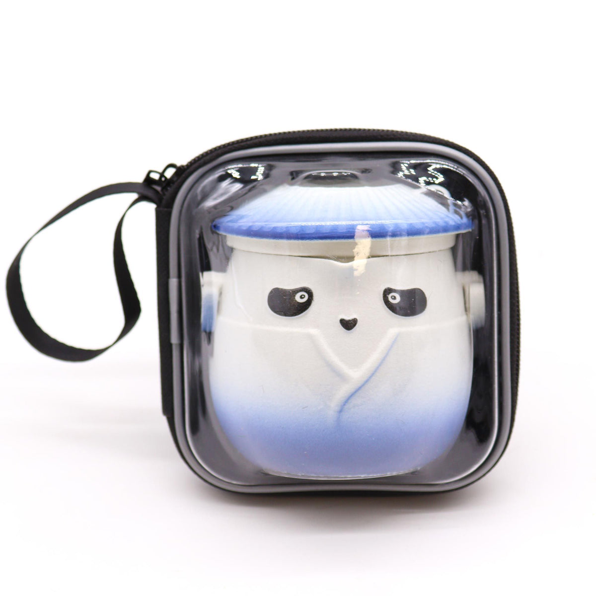 Panda-Teekannen-Set mit 3 Tassen – Himmelblau