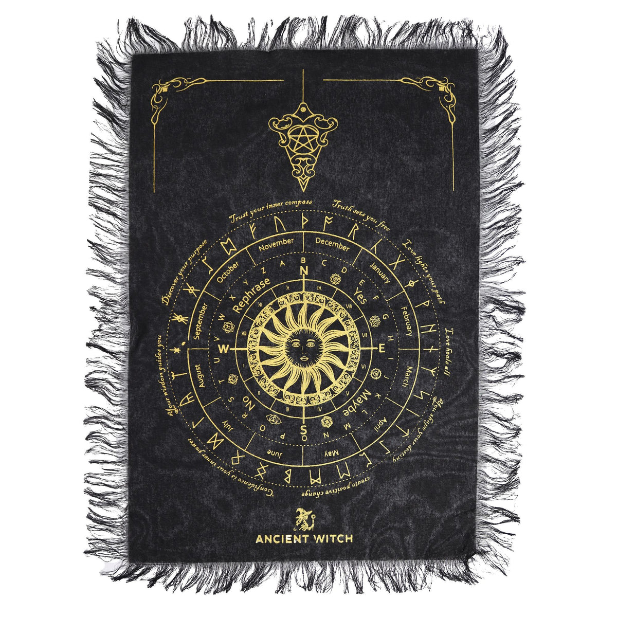 Pendelblock „Antike Hexe“ – Sonne · Schwarz und Gold