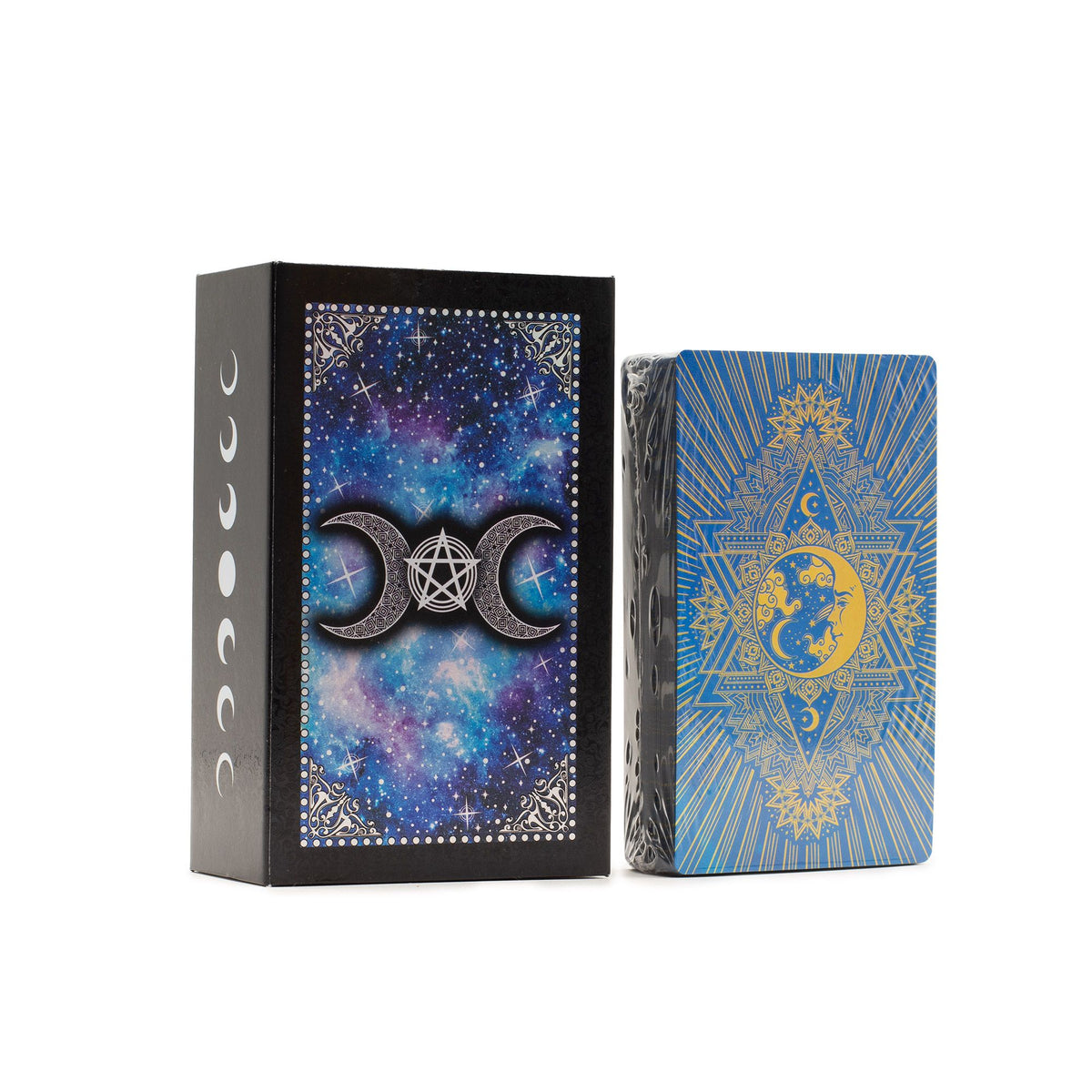Mondgesicht-Tarotkarten mit Anleitung – Blau