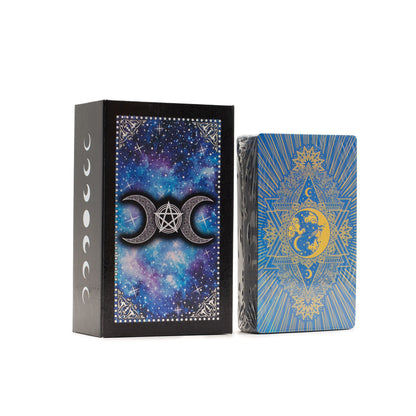 Mondgesicht-Tarotkarten mit Anleitung – Blau