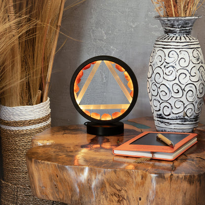 Dekorative Lampe Halo – Karneol und Selenit · Feuer