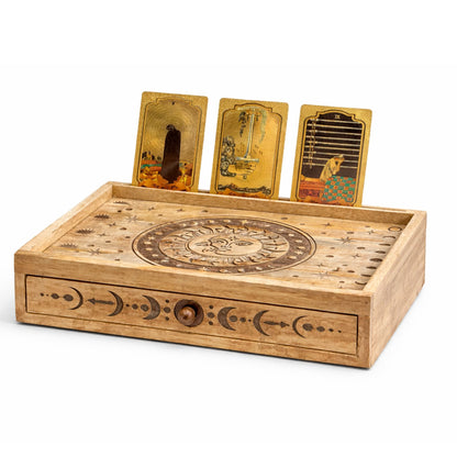 Tarotbox mit Schublade – Sonne und Mond