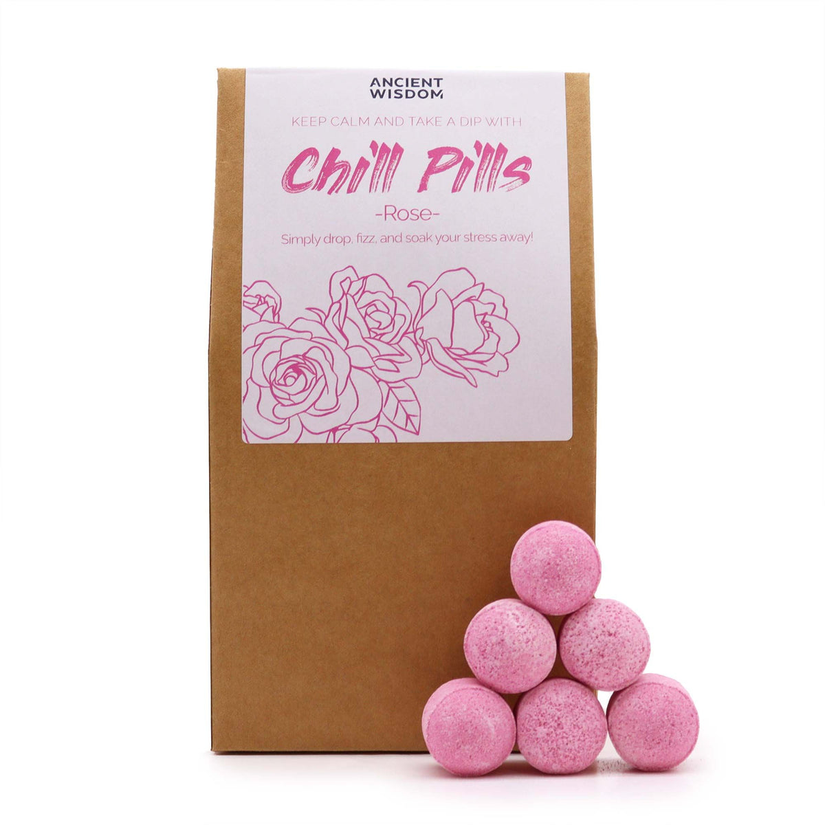 Chill Pills Badeschaum-Geschenkset – Rose, 350 g