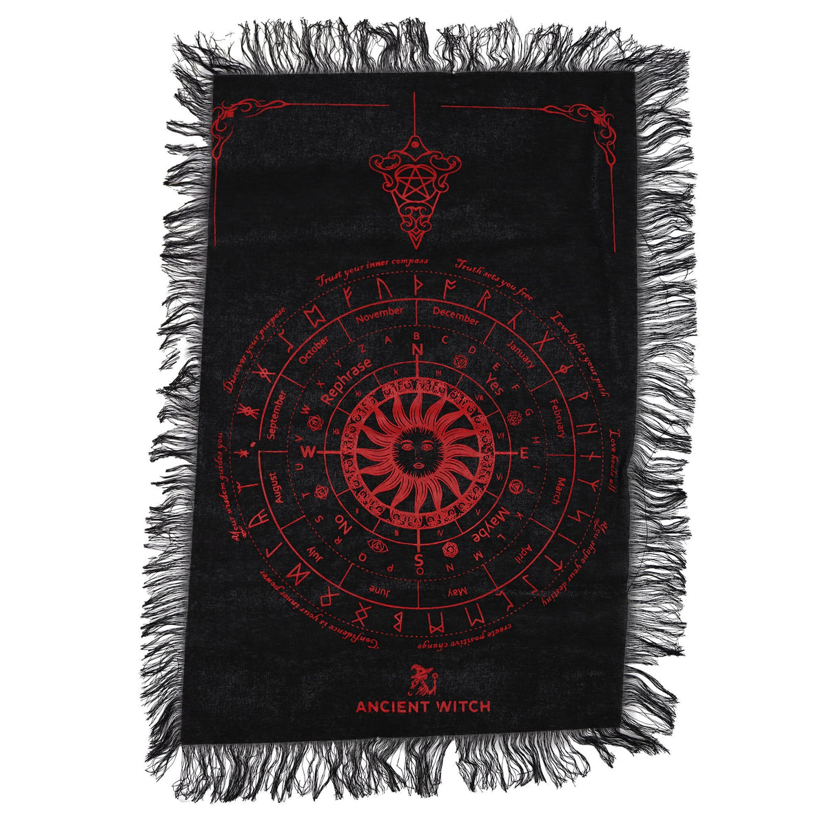 Pendelblock „Antike Hexe“ – Sonne · Schwarz und Rot