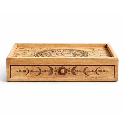 Tarotbox mit Schublade – Sonne und Mond