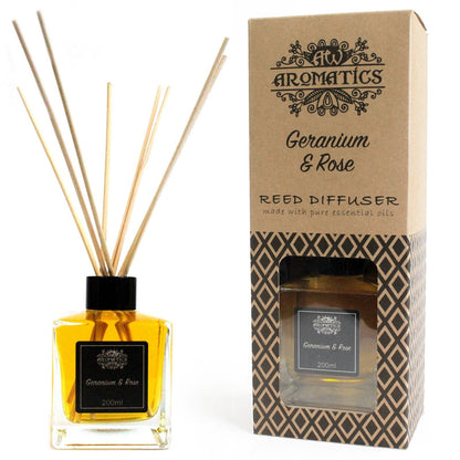 Aroma-Diffusor mit ätherischen Ölen Geranie & Rose, 200 ml
