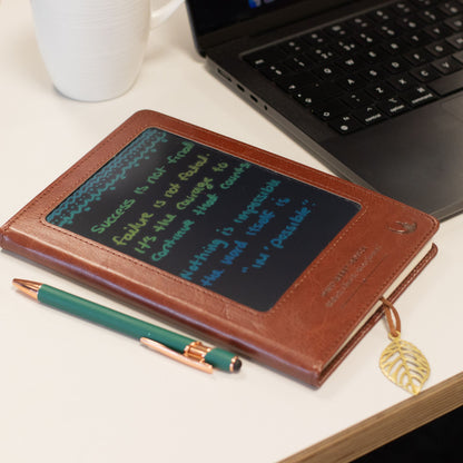 A5-Notizbuch mit LCD-Panel – Braun.