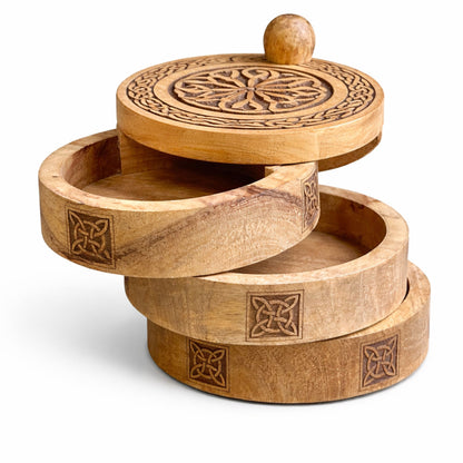 Drehbare Box mit drei Ebenen – keltisches Motiv.
