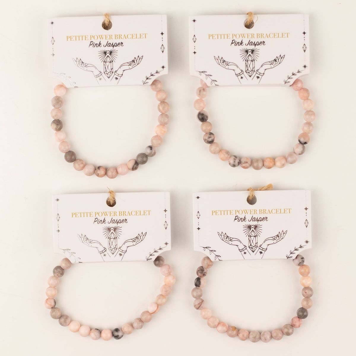 Zartes, feines Mineralienarmband – Rosa Jaspis