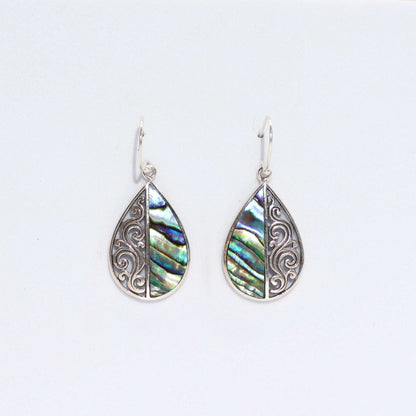 Ohrringe aus Muschel und Silber – Tropfenform – Abalone