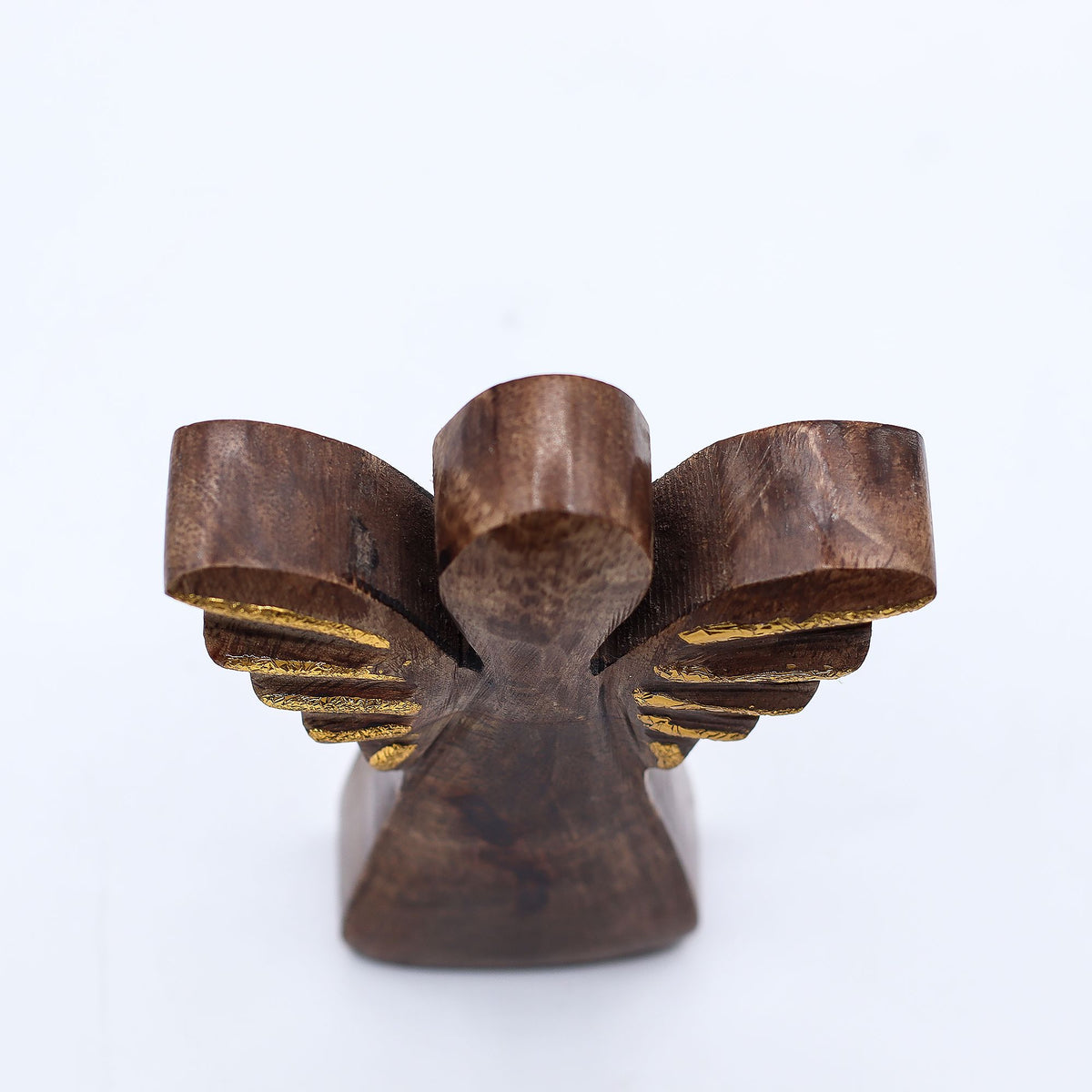 Kleiner Engel aus Mangoholz – Golddekor – 12 cm