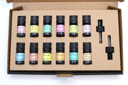 Aromatherapie-Set mit 12 ätherischen Ölen