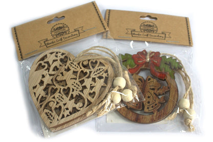 2er-Pack Weihnachtsdekorationen aus Holz – Schneemann