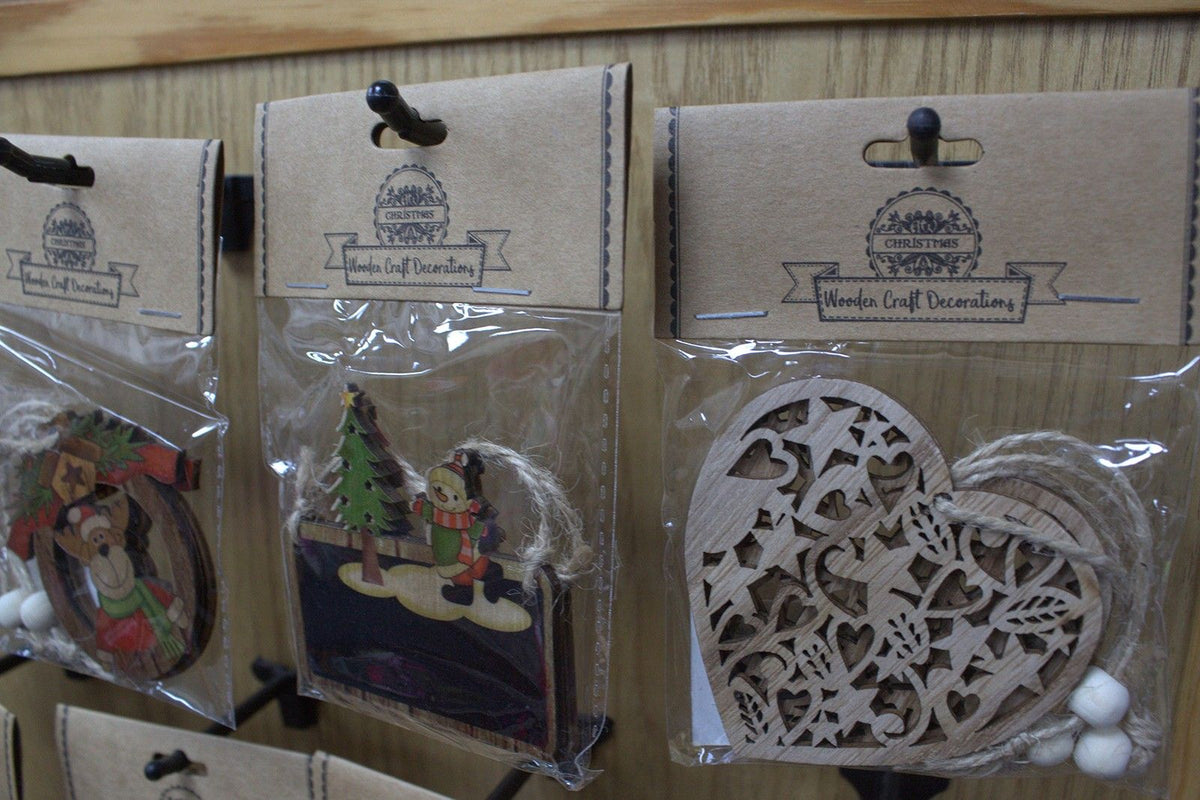 2er-Pack Weihnachtsdekorationen aus Holz – Schneemann