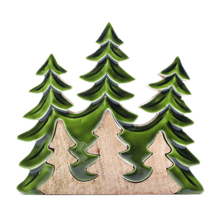 3 Bäume (3D) – Holzdekoration 20 x 23 cm