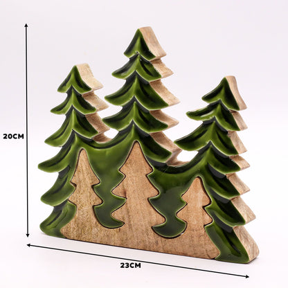 3 Bäume (3D) – Holzdekoration 20 x 23 cm