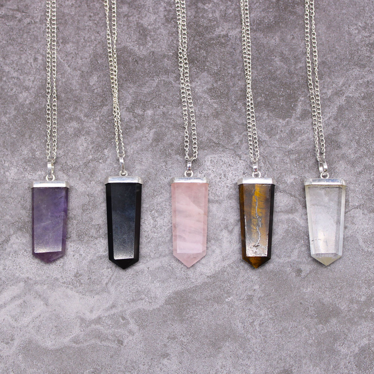 Flacher Bleistift-Anhänger – Amethyst