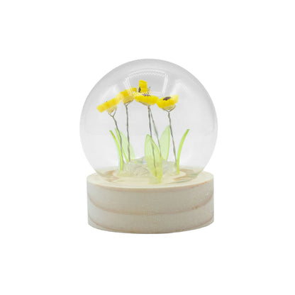Lichtdekoration unter Glas – Sonnenblume · Batteriebetrieben