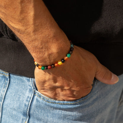 Zartes Mineralarmband – Regenbogen-Jadeit
