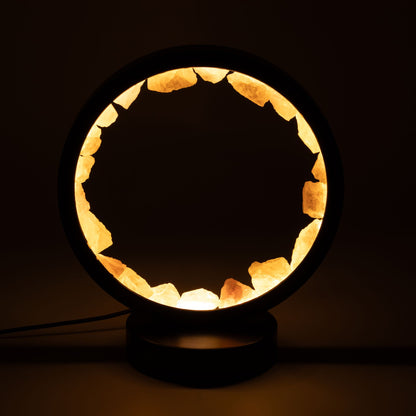 Dekorative Halo-Lampe mit Rosenquarz – Zen-Körper