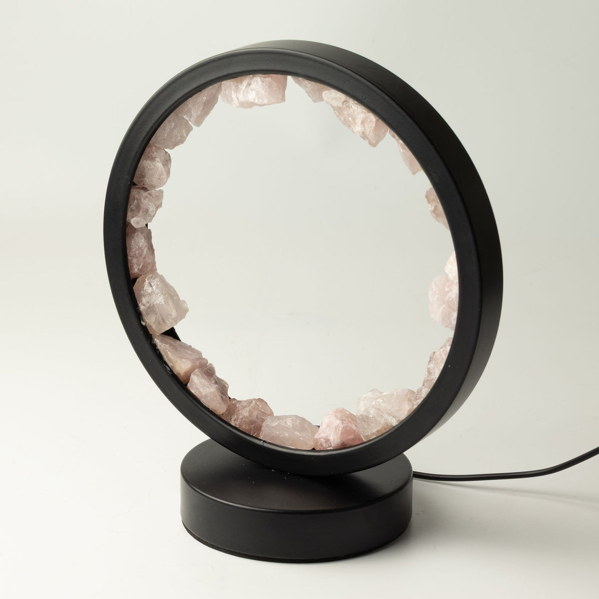 Dekorative Halo-Lampe mit Rosenquarz – Zen-Körper