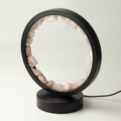 Dekorative Halo-Lampe mit Rosenquarz – Zen-Körper