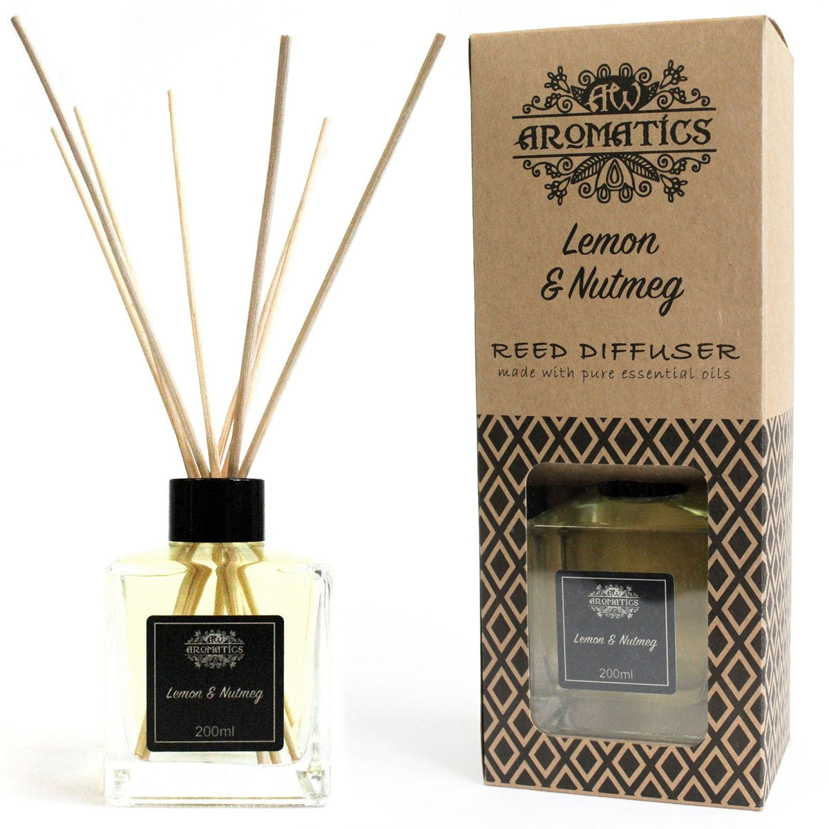 Aroma-Diffusor mit ätherischen Ölen Zitrone & Muskatnuss, 200 ml