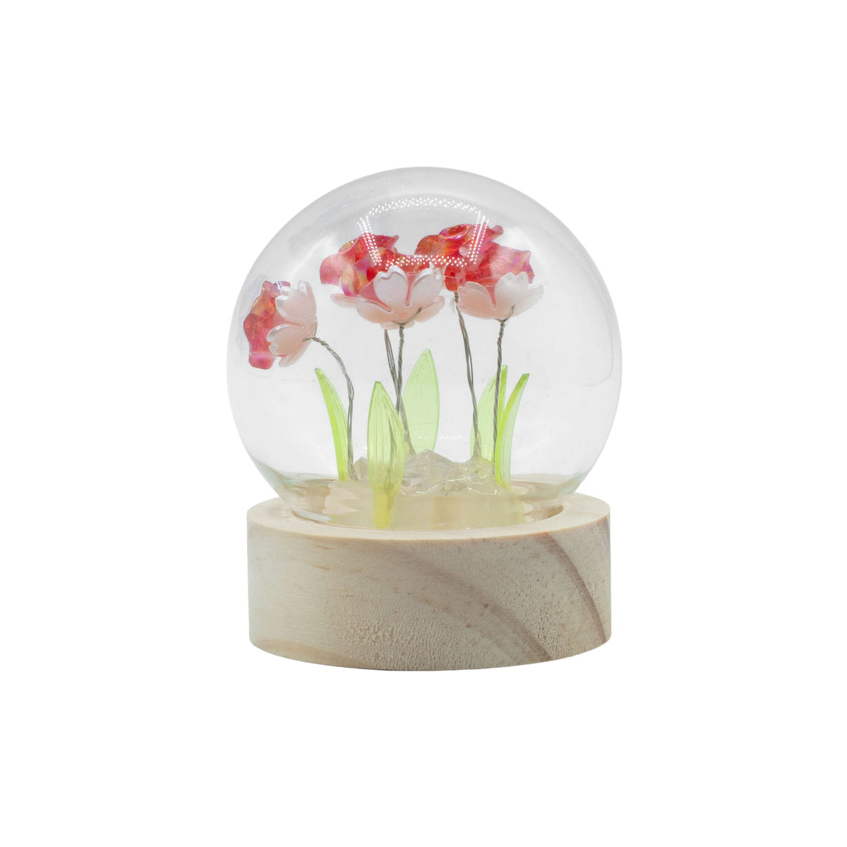 Lichtdekoration unter Glas – Rote Rosen · Batteriebetrieben