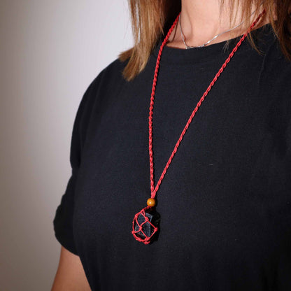 Mineral-Anhängerkordel, 45 cm – Rot